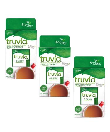 Stevia Sweetner Bundle of 3X Truvia Sweetener - Tablets 100s | with Hubsidia Thank You Card