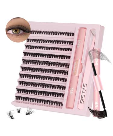 DIY Lash Extension Kit 200pcs Lash Clusters Individual Lashes Eyelash Extension Kit D Curl Volume Cluster Eyelashes with Lash Bond and Seal and Lash Tweezers Application at Home Lash Extension Kit(40D 40D KIT