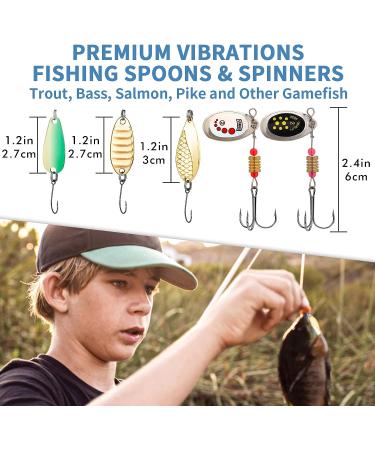 TRUSCEND 94Pcs Fishing Lures Kit - Minnow, Crankbait, Popper, Frog, Worm, Grub, Spoon, Spinner Bait - Includes Hooks, Sinker, Swivel Leader - Fishing Accessories for Economical Fishing - Buy Online on SooperMarket.com