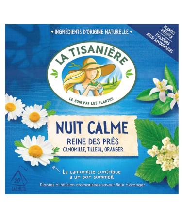 La Tisaniere Nuit Calme Tea - 20 Counts (French Tisane(Tranquil Night)) - Pack of 3