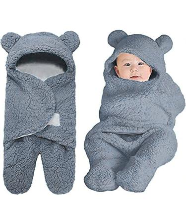 MUSUNFE Baby Boys Gifts Toy 0 6 Months Cute Unisex Newborn Clothing Baby Sleeping Bag Thick Cotton Blankets Plush Swaddle Blankets (Blue)