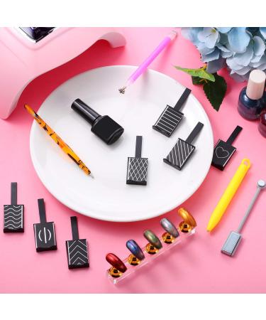 15-Piece Nail Magnet Tool Set for DIY Gel Polish Nail Art | Double-Ended Magnetic Pen, Plate, Stick | Magnet Wand Board for Professional Results - Buy Online on SooperMarket.com