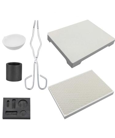 6pcs Graphite Crucible Set, Ingot Mold Set High Purity Graphite Torch Melting Casting Kit for Metal,Gold,Silver and Copper Ingot Torch Melting Kit Tool Mould Set