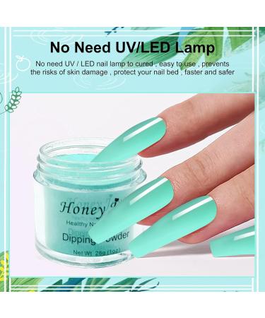 Green Fine Dipping Powder - 28g Box, No Lamp Cure, Natural Dry, Summer Gel Nail Color Effect - HJ-ND064B-No.37 - Buy Online on SooperMarket.com