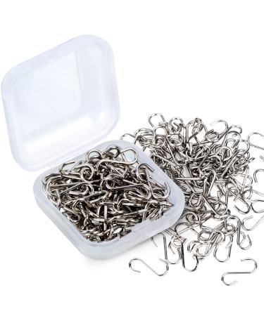Shappy 100 Pieces 14 x 6 mm/ 0.55 x 0.24 Inch Mini S Hooks Connectors S-Shaped Wire Hook with Storage Box for DIY Crafts  Hanging Jewelry  Key Chain  Tags