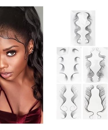 Fake Hairline Stickers 5 Sheets Hair Edge Tatto for DIY Hairstyling for Makeup - Buy Online on SooperMarket.com