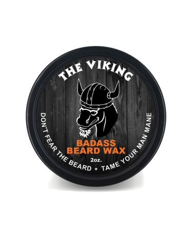 Badass Beard Care Beard Wax For Men - The Viking Scent 2 oz - Softens Beard Hair Leaves Your Beard Looking and Feeling More Dense