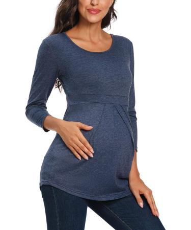 Love2Mi Maternity Short Sleeve Pregnancy T-Shirt XL Navy-l - Summer Tunic - Buy Online on SooperMarket.com