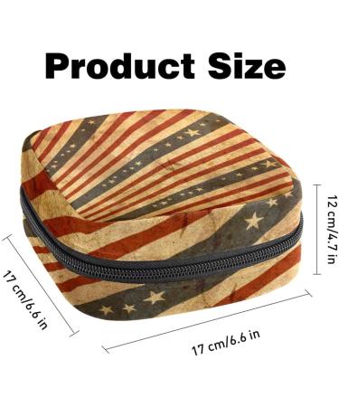 MUOOUM Sanitary Napkin Storage Bag - American Flag Design - Menstrual Cup Pouch - Portable Storage Bags for Teen Girls and Women - Buy Online on SooperMarket.com