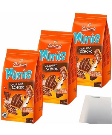 Brandt Mini Zwieback Milk Chocolate 3-Pack (3x115g Pack) + usy Block