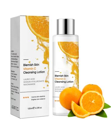 Vitamin C Face Cleanser for Oily Skin Hydrating Cleanser for Large Pore Vitamin C Skin Cleanser for Face Smooth Skin Tone & Control Skin Oil Gentle Face Cleanser For All Skin Type Dense Foam-Hydrating
