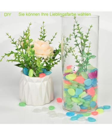 220 Pieces of Blue Fluorescent Decorative Stones for Garden Aquarium & Lawn Glow in the Dark Stones for Sidewalks Flower Beds Vases & More - Buy Online on SooperMarket.com