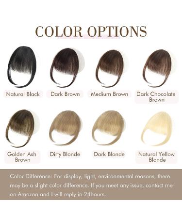 REECHO 100% Human Hair Clip in Bangs - Air Bangs Medium Brown - Buy Online on SooperMarket.com