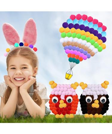 2000 Pcs 1 Inch Assorted Pom Poms with 220 Self Adhesive Googly Eyes - Multi Colors for DIY Crafts - Buy Online on SooperMarket.com