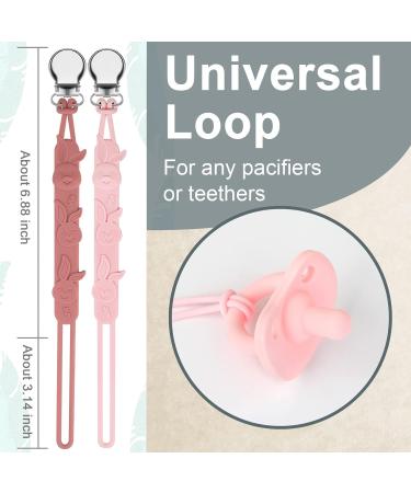 Shop Kowlone Silicone Rabbit Pacifier Clips for Girls - 2-Pack Pink Dummy Chains for Baby Showers - Buy Online on SooperMarket.com