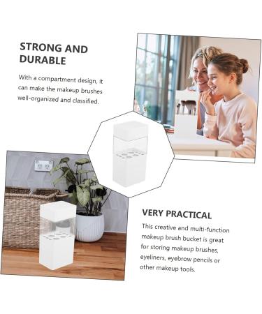 Angoily Clear Makeup Brush Holder - Travel Cosmetic Organizer with Lid for Desk & Dressing Table - Buy Online on SooperMarket.com
