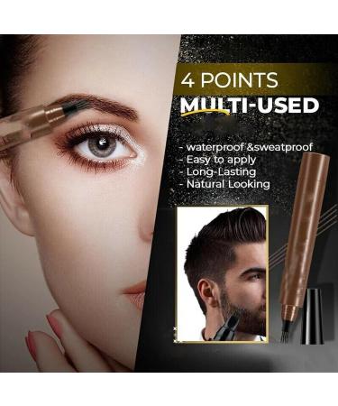 4 Points Multi-Use Waterproof Eyebrow & Beard Filling Pen Kit - Natural Black #05 for Men & Women | Best Eyebrow Pencil & Beard Filler - Buy Online on SooperMarket.com