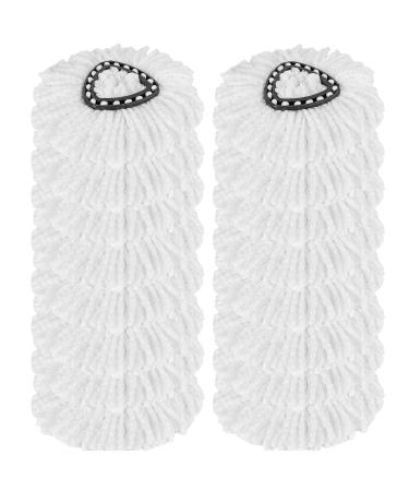 12Pack Spin Mop Heads Replacements, Easy Cleaning Microfiber Mop Refills, 360 Degree Spin Mop Replacement Heads, Easy Wring Spin Mop Refill for All Hard Surfaced Floors 12 Count (Pack of 1) White