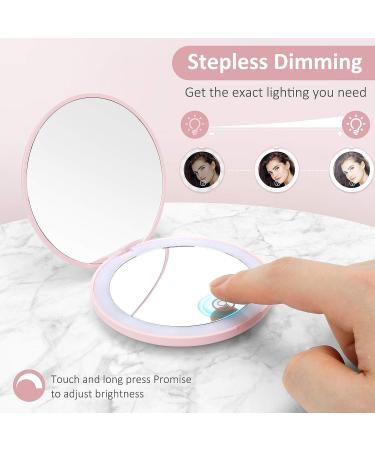 HEYISSU Lighted Compact Mirror 1x/10x Magnification - Travel Makeup Mirror with Light for Purses - Buy Online on SooperMarket.com