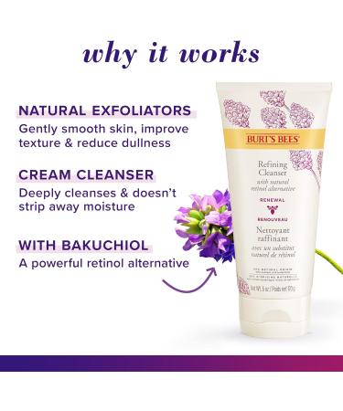 Burt's Bees Face Wash Renewal Refining Facial Cleanser with Bakuchiol Natural Retinol Alternative 170 g - Buy Online on SooperMarket.com