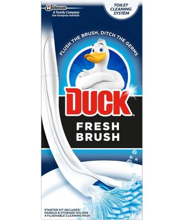 Toilet Cleaner Starter Kit Bundle Includes 1 Duck Fresh Brush With Holder and 24 Flushable Cleaning Duck Fresh Brush Refill Pads - Buy Online on SooperMarket.com
