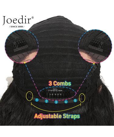 Joedir 30'' Long Wavy Synthetic Lace Front Wig with HD Transparent Lace - 130% Density (Black) - 30 Inch - Buy Online on SooperMarket.com