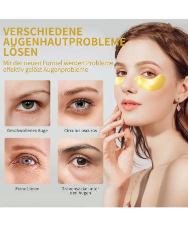 60 PCS 24K Gold Gel Eye Pads - Anti-Aging Dark Circles Puffiness Relief | Hydrating Collagen Eye Mask - Buy Online on SooperMarket.com