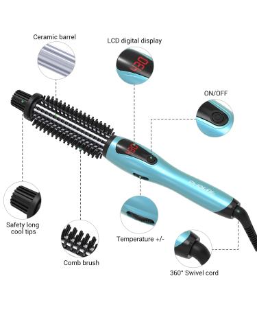 PHOEBE Curling Iron Brush - Anti-Scald Instant Heat Dual Voltage Ceramic Tourmaline Ionic Wand for All Hair Types (1 Inch) - Shop Internationally - Buy Online on SooperMarket.com