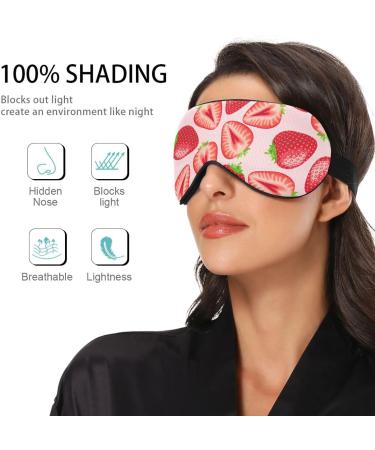 Haskirky Light Blocking Eye Mask for Men and Women - Breathable & Adjustable Travel, Yoga, Meditation, Office - Red Strawberry - Buy Online on SooperMarket.com