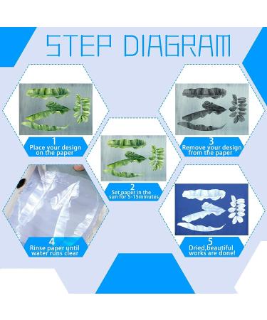 Cyanotype Paper Sun Art Kit - 60 Sheets, High Sensitive Solar Activated Paper for Nature Printing, Arts and Crafts - 5.8 x 8.3 Inch - Buy Online on SooperMarket.com