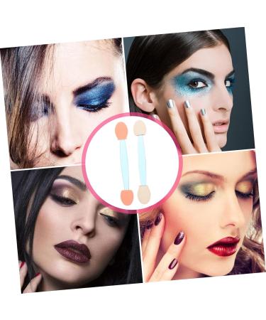 BELLIFFY 100pcs Double Ended Eyeshadow Brush Double-sides Eye Brush Makeup Brush Sponge Brush Makeup Tool Eyeshadow Stick Dual-side Cosmetic Applicator Cosmetic Tool 6.5x1.3cm Blue - Buy Online on SooperMarket.com