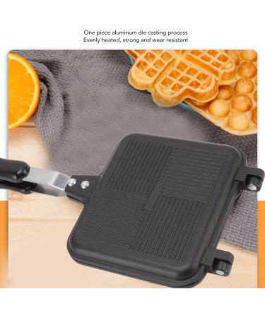 Double Handle Frying Pan Waffle Maker 37 16 4 Non Stick Frying Pan Double Sided Aluminium Alloy with Anti Scalding Handles Pancake Cooking Pot for Kitchen Breakfast - Buy Online on SooperMarket.com