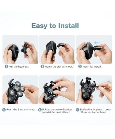 Dynabliss 6 in 1 Electric Head Shaver for Men & Women - Multifunctional Grooming Kit, Cordless & USB Rechargeable - Buy Online on SooperMarket.com