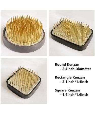 Japanese Flower Frog Ikebana Arrangement Kit - 2.4 Round Floral Frog, 1.6 Square Ikebana Kenzan, 2.1 x 1.4 Rectangle Pin Frog - Buy Online on SooperMarket.com