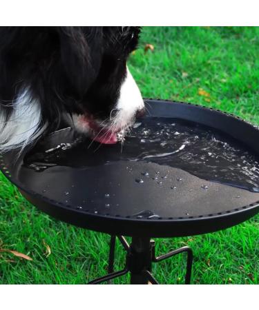 EfuturTime Large Metal Bird Bath - 30 cm x 90 cm Adjustable Height Winterproof & Frost-Proof Perfect for Garden Feeding - Black - Buy Online on SooperMarket.com
