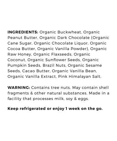 Elemental Superfood Dark Chocolate + Peanut Butter Seedbars - 12 Pack | Non-GMO, Organic, Gluten-Free, Dairy-Free, Plant-Based - Buy Online on SooperMarket.com