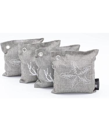 Oasisworks Bamboo Activated Charcoal Air Purifying Bags (4 Pack) - Odor Absorber for Home and Car - Pet Friendly Charcoal Air Purifier Bags - Buy Online on SooperMarket.com