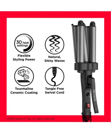 REVLON 3 Barrel Jumbo Hair Waver for Long-Lasting Natural Waves - Grey - Buy Online on SooperMarket.com