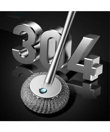 Pot Brush Scrubber Flexible Stainless Steel Pot Scourer with Hanger | Pots Cleaning Supplies for Non-Stick Pans Iron Pots Bowl Dishwashing Sink Puchen - Buy Online on SooperMarket.com