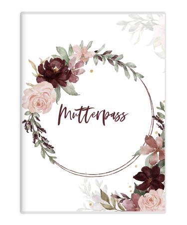 Sky.herz.papier Motherpass cover - mother pass protective cover - high -quality mother -pass cover for your mother pass - mother passports - mothers passport envelopes - bordeaux 1 piece (1 Pack) bordeaux