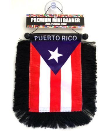 Puerto Rico Car Flag Decals - Quality Mini Banner for Windows - Puerto Rican PR Home Accessories - Ideal Car Flag Accessory for Men and Women - Buy Online on SooperMarket.com