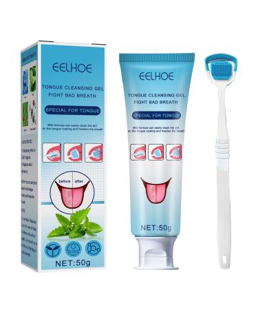 Ulapithi tung gel and brush-tongue cleaner-gel mouth cleaning set-multifunctional tongue cleaning paste and brush healthy oral smell for fresh breath