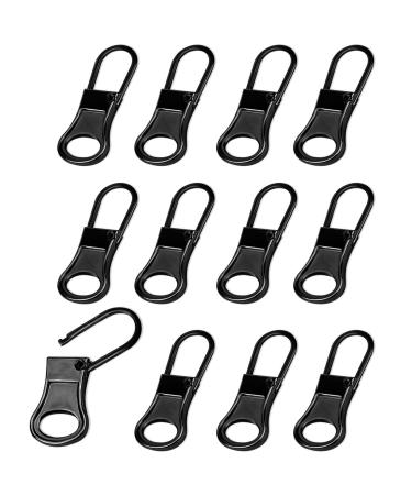 12 pieces of zipper sliders zipper Zipper replacement removable zip repair zipper replacement slide replacement slide zipper pulls for suitcases backpacks clothes (black)