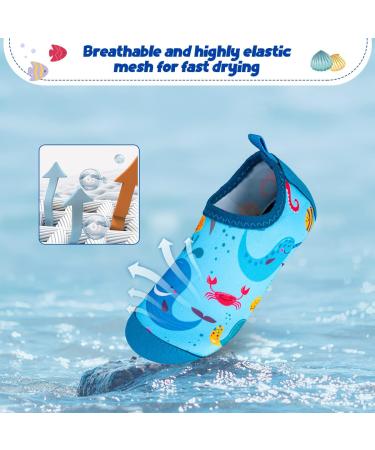 Kids Blue Whale Beach Swim Shoes - Non-Slip Aqua Socks for Boys and Girls | Quick Dry Water Sport Shoes for Pool, Surfing, Yoga | Size 8.5/9 UK Child - Buy Online on SooperMarket.com