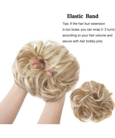 Norhogo Messy Hair Buns Extensions Curly Wavy Hair Extension Curly Wavy Messy Synthetic Bun Hairpiece for Women Thick Hair Pieces Wavy Curly Ponytail (Dirty Blonde) - Buy Online on SooperMarket.com