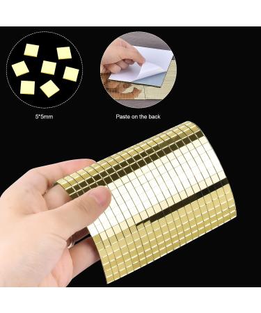 3600 Self-Adhesive Mirrors Mosaic Tiles Sticker for Crafts - Gold Square Glass Tiles Decoration - Buy Online on SooperMarket.com