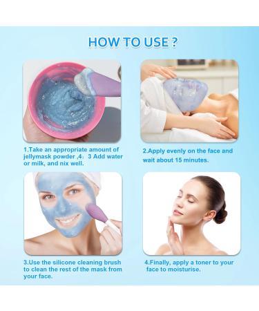 Jelly Mask Powder for Facials Care Hyalorunic Acid Moisturizing Jelly Face Mask Jelly Masks for Facials Professional Hydro Jelly Mask DIY Spa Mask with Double-ended Silicone Brush 23 Fl Oz Blue - Buy Online on SooperMarket.com