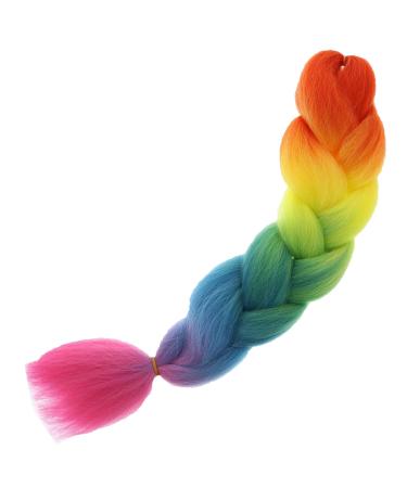 Zac's Alter Ego 60cm Jumbo Bright Colourful Twist Braiding Hair Extension Rainbow