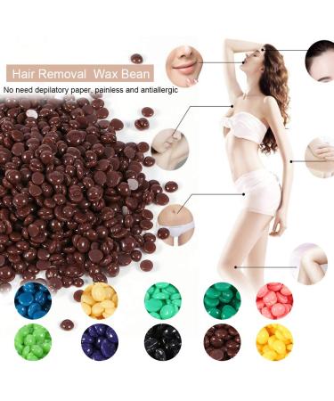 Depilarin Hard Wax Beans - 10 Types 100g for Painless Hair Removal on Arms Body Bikini & More | Ideal for Women & Men - Chocolate Flavor - Buy Online on SooperMarket.com