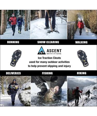 Medium Micro Spikes Crampons Traction Cleats for Boots and Shoes - Prevent Slips and Falls on Ice and Snow | Ideal for Walking, Hiking, and Fishing - Buy Online on SooperMarket.com